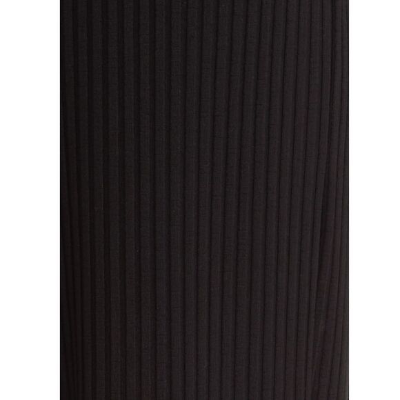 New Eileen Fisher Ribbed Side Slit Wide Leg Pants in Black Size Medium (10-12) - Picture 3 of 6